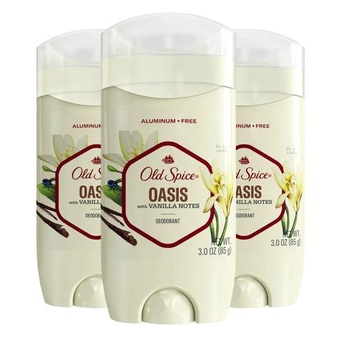 Old Spice Aluminum Free Deodorant for Men, 48 Hr Odor Protection, Oasis with Vanilla, 3oz (Pack of 3)