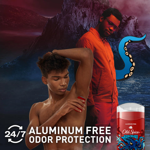 Old Spice Aluminum Free Deodorant for Men, 24/7 Odor Protection, 24/7 Freshness & Lasting Scent, Goes on Clear, Krakengard with Deep Ocean Scent, 3.0 oz (Pack of 3)