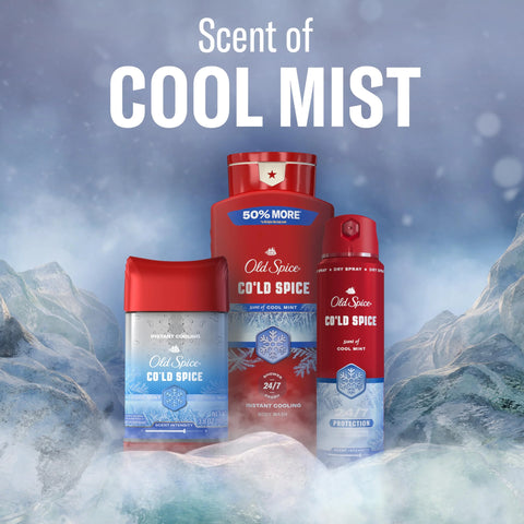 Old Spice Antiperspirant Deodorant for Men, 24/7 Sweat & Odor Protection, 24/7 Signature Scent & Lasting Freshness, Instantly Cools, Lightweight, Clear Gel, Cold Spice with Cool Mint Scent, 3.8 oz