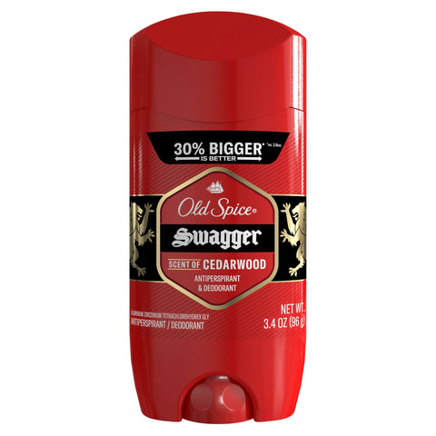 Old Spice Antiperspirant Deodorant for Men, 24/7 Sweat & Odor Protection, 24/7 Lasting Freshness, Invisible Solid, Swagger with Cedarwood Scent, 3.4 oz