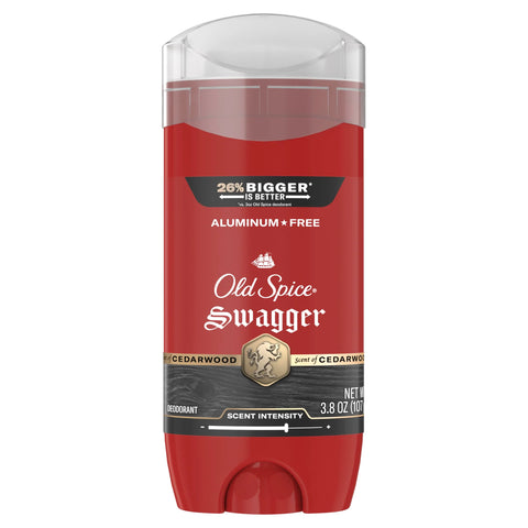 Old Spice Aluminum Free Deodorant for Men, 24/7 Odor Protection, 24/7 Freshness & Lasting Scent, Swagger with Cedarwood Scent, 3.8 oz